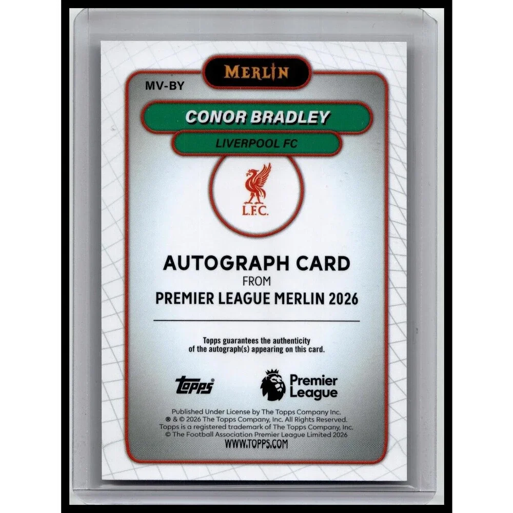 2026 Merlin Premier League Conor Bradley #MV-BY Liverpool Autographs